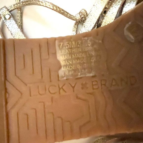 Lucky Brand gold sandals. Size 7.5. Worn once. - Picture 7 of 7